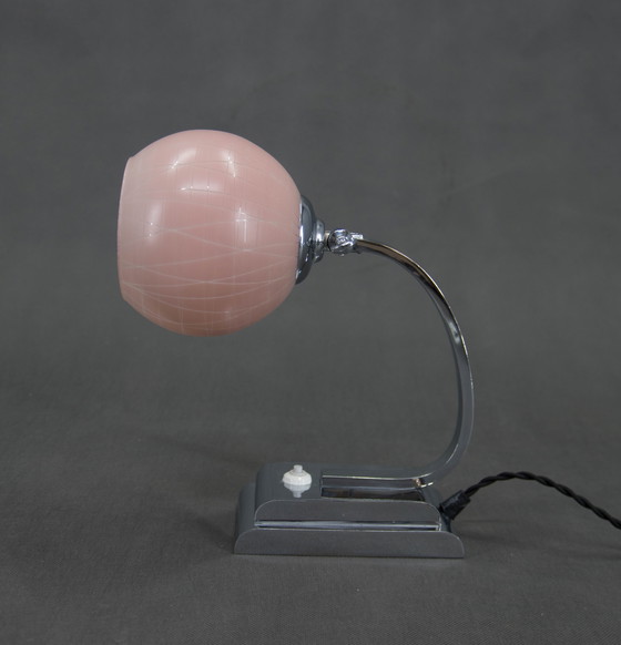 Image 1 of Table Or Bedside Pink Lamp, 1930S