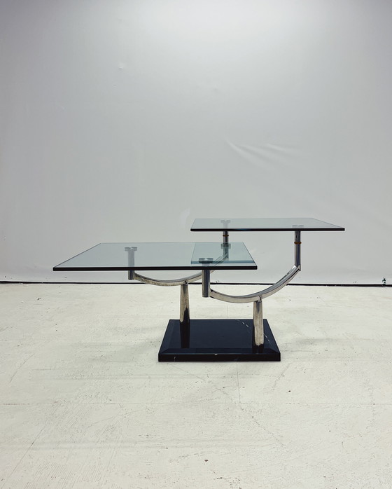 Image 1 of Tavolino da caffè in vetro dal design vintage danese a due livelli