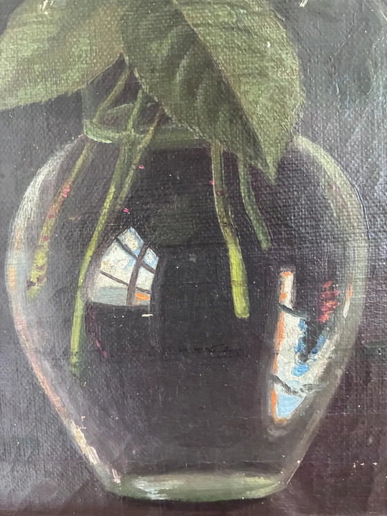 Vintage original floral rose still life oil painting – Paintings & Drawings, Wood, Canvas (photo 5 of 15)