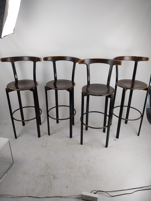 4 x Sgabelli da bar di Spahn anni '70 in bellissima patina 