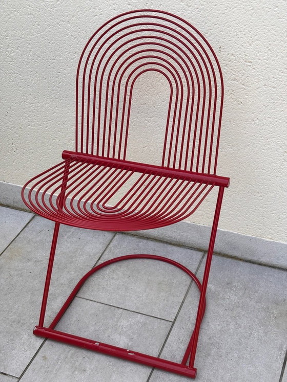Image 1 of 2 sedie a dondolo di Jutta e Herbert Ohl Rosenthal Lübke, 1982, acciaio laccato rosso