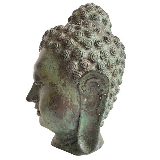 Cabeza de Buda de Bronce – meditación serena – lote 156 – Esculturas, Bronze (photo 7 of 9)