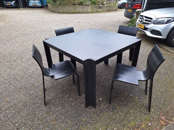 Image 1 of Striptafel met 4 stoelen - Gijs Bakker Castelijn - 1970