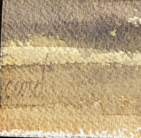 Image 1 of Watercolor Village of Provence Art France Painting Framed Signed Cardi ?? Artwork