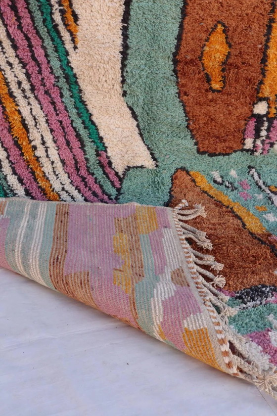 Abstract and Colourful Beni Ouarain Rug, Handmade in Wool, 300x200cm – Rugs & carpets, Modern (photo 11 of 11)