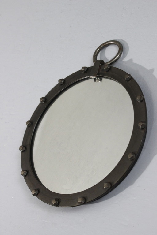 Miroir Mural Vintage Fer Forgé 1950s Design Brutaliste Moderniste