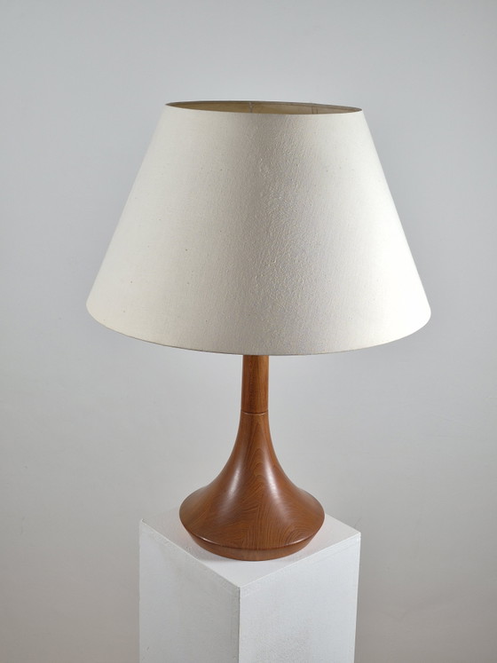 Danish Vintage Mid Century Teak Table Lamp Scandi – Brass, Wood (photo 4 of 15)