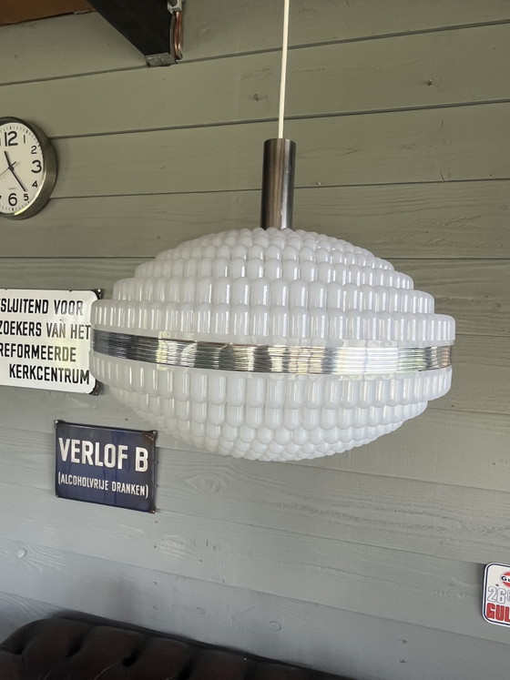 Image 1 of Lampada a sospensione Bubble vintage di grandi dimensioni dell'era spaziale Erco Leuchten,
