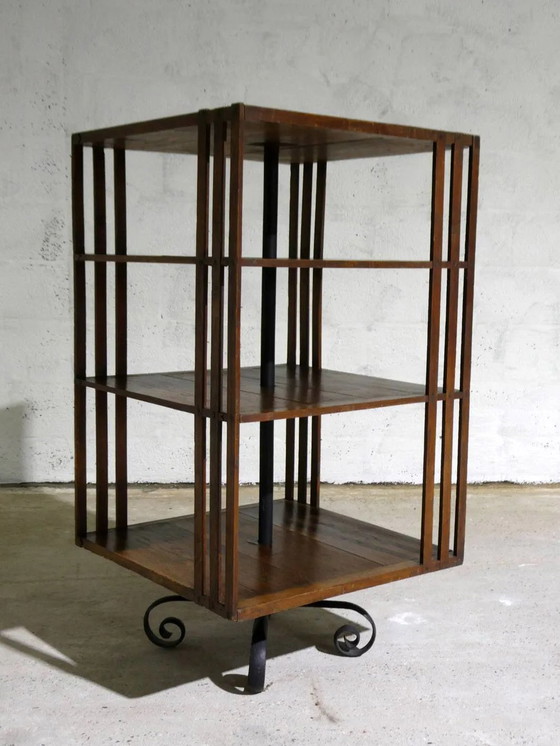 drehbares Bücherregal aus Eiche, frühes 20. Jahrhundert – Bücherregale, Art Deco (photo 2 of 9)