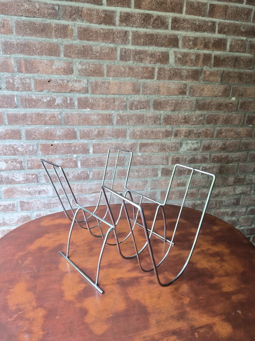 Vintage chromen tijdschriften rek