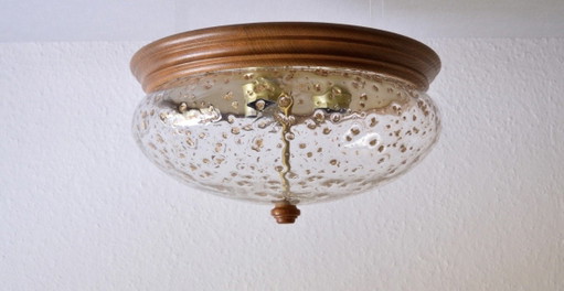 Asmuth Leuchten Lampada a sfera 'Gold Flakes' – plafondlampen, Glass, Wood (photo 2 of 5)
