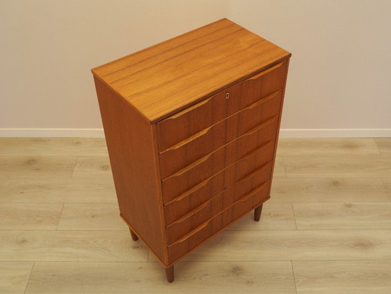 Image 1 of Teak chest of drawers, Danish design, 1970s, made in Denmark