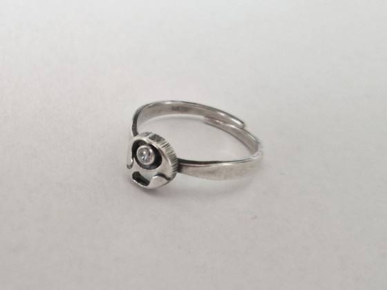 Karl Laine Finland - Silver ring with rock crystal - Adjustable size, Decorative Objects (photo 2 of 5)