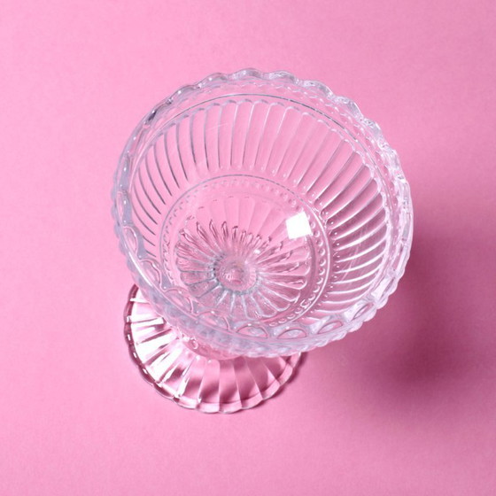 Image 1 of Vintage Traditional Finnish Clear Pedestal Bowl Marimekko / Iittala / 2000s