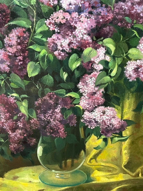 "Still Life with Lilacs" Jan van Malderen – Paintings & Drawings, Canvas (photo 4 of 8)