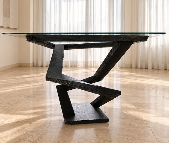 Roche Bobois Tafel, ontwerp van Maurice Barilone – Eettafels, Crystal, Iron (photo 2 of 5)