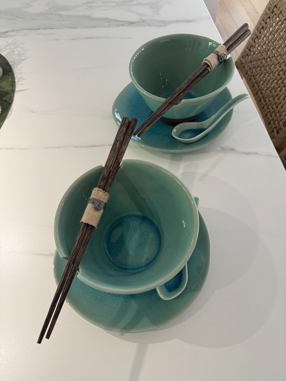 Image 1 of Juego de servir turquesa