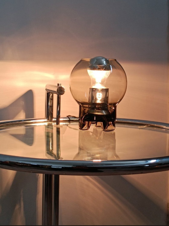 Image 1 of Lampe de table verre fumé par Sussmuth Leuchten 1970s