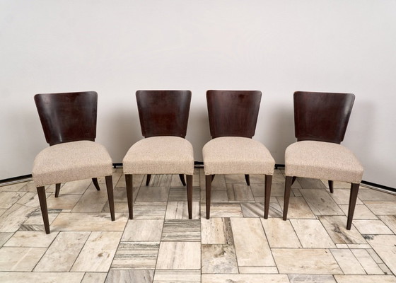 Image 1 of Juego de 4 sillas de comedor H-214 de Jindřich Halabala, década de 1930, Checoslovaquia.