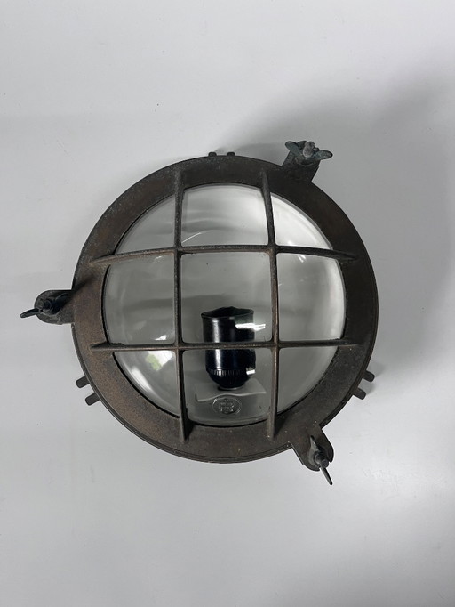 Industrial bronze Bullseye Industria Rotterdam cage lamp
