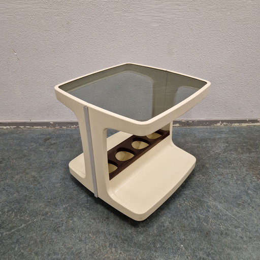 70s bar cart coffee table drinks table spaceage