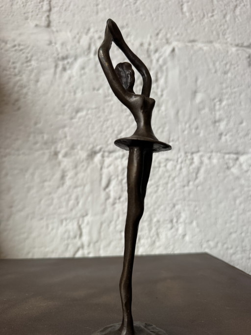 Piccola ballerina in bronzo stile modernista anni '80