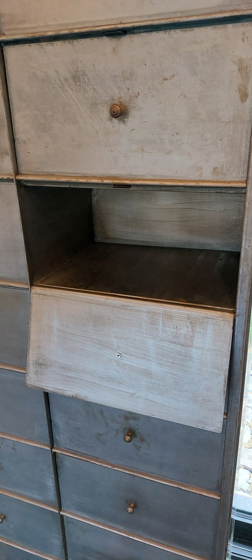 Vintage 1950s metal flap cabinet