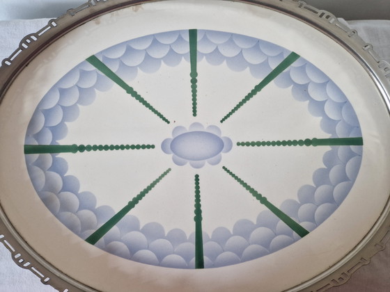 Image 1 of Zeldzaam Groot Ovalen Art Deco Dienblad – Theodor Paetsch Frankfurt/Oder (ca. 1930)