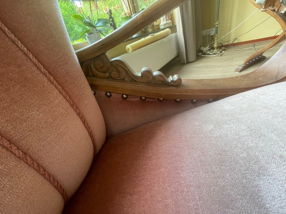 Image 1 of Set van 4 Art Deco fauteuils (ca. 1920-1950) | Opnieuw bekleed met roze fluweel
