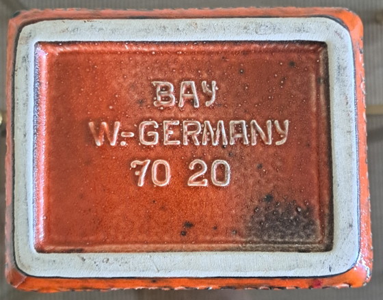Image 1 of Vintage vase BAY ceramic red orange rectangle