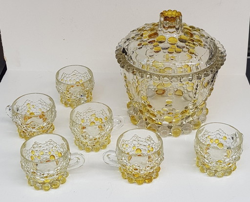 7X Crystal Glass Bowl Set, 1970S