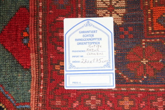 Image 1 of Antieke Russische Kaukasische Ghazni Kazak Shirvan, meer dan 100 jaar oud, 280 x 175 cm
