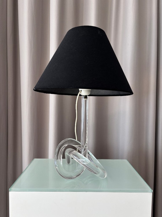 1970s Lucite Knot Table Lamp Attributed to Elaine Bscheider for Dorothy Thorpe Inc. – Plexiglass (photo 4 of 14)