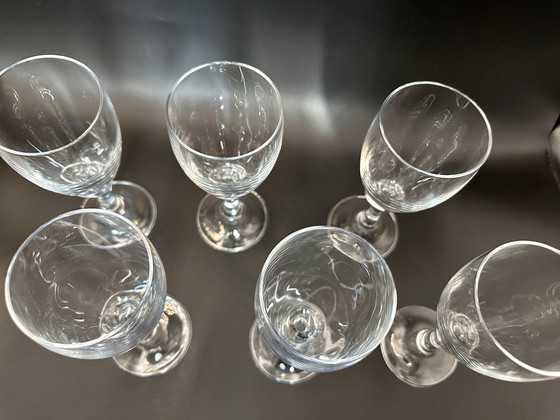 Image 1 of 6 x Wasserglas auf Fuß mit Detail