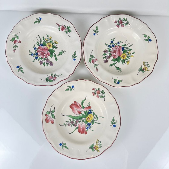 Image 1 of Set of 3 KG Lunéville "Réverbère" soup plates