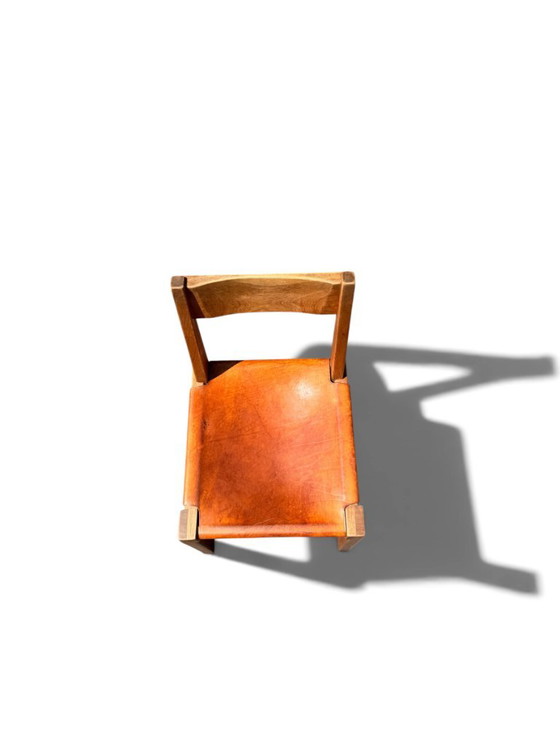 Authentic Pierre Chapo S24 Brutalist Chair - Solid Elm & Leather – Dining chairs (photo 5 of 16)