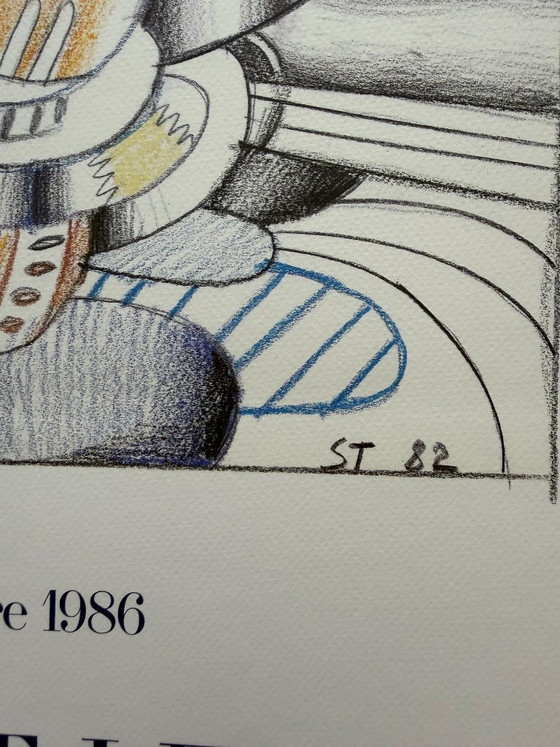 Saul Steinberg (1914–1999), Cocktail Lounge, 1986, Vintage tentoonstellingsposter, gedrukt in Frankrijk (photo 12 of 12)