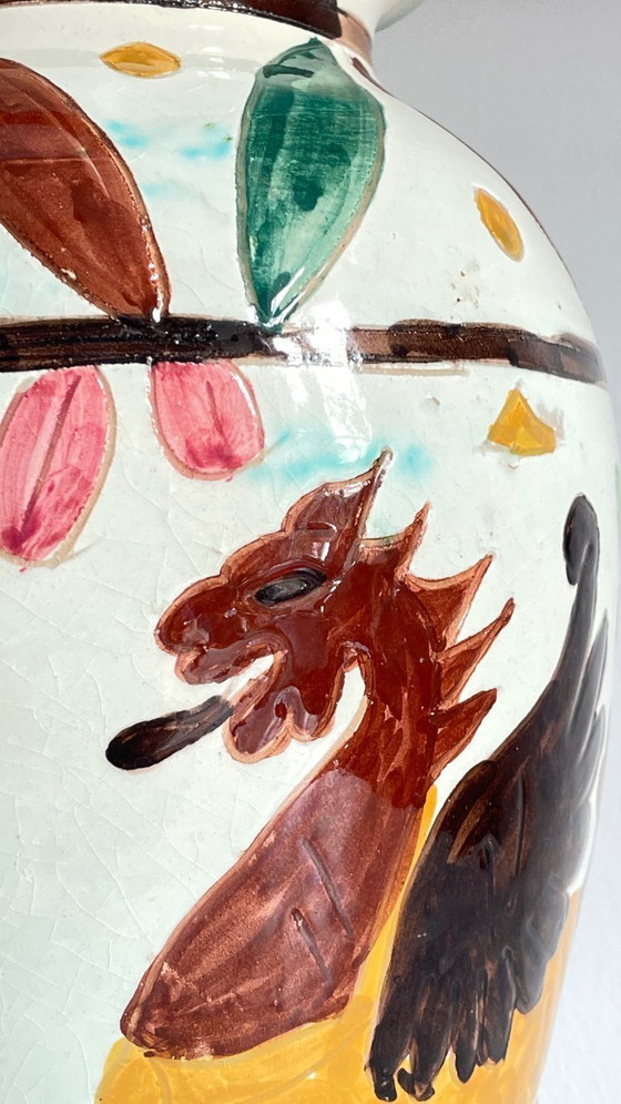 Image 1 of Vintage Italy VASES DRAGON Pattern