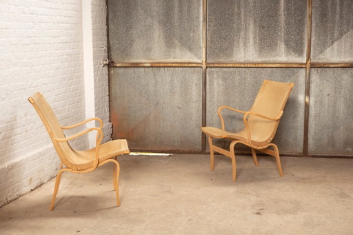 2x Bruno Mathsson "Eva" Loungesessel von Dux, Schweden