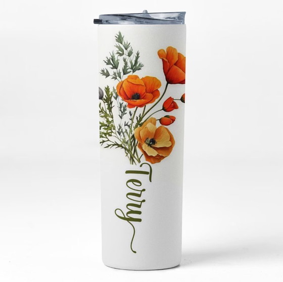 Image 1 of Personalized Birth Flower Tumbler, Custom Name Cup Birthday/Christmas/Mother's Day Gift for Her