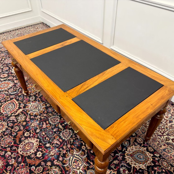 Scrivania inglese classica in pelle nera – Scrivanie, Leather, Wood (photo 15 of 17)