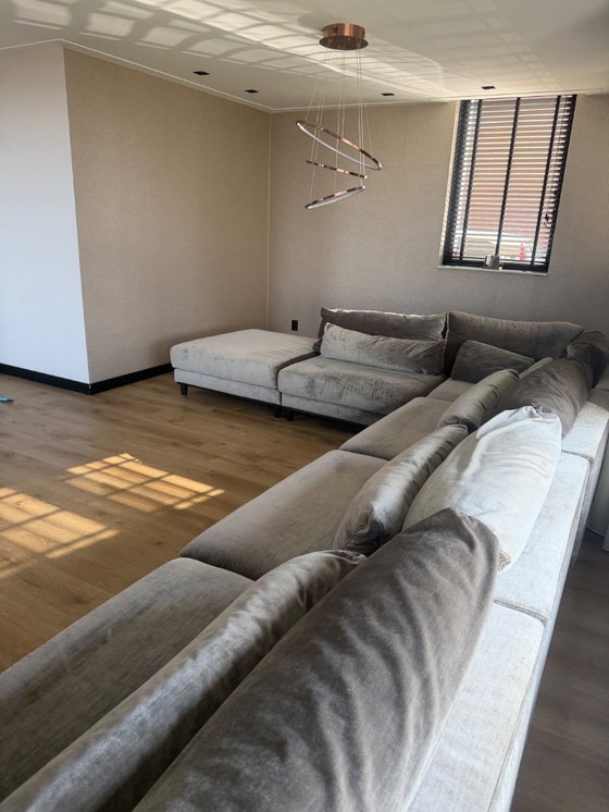 Image 1 of Magnifique grand canapé d'angle gris-vert