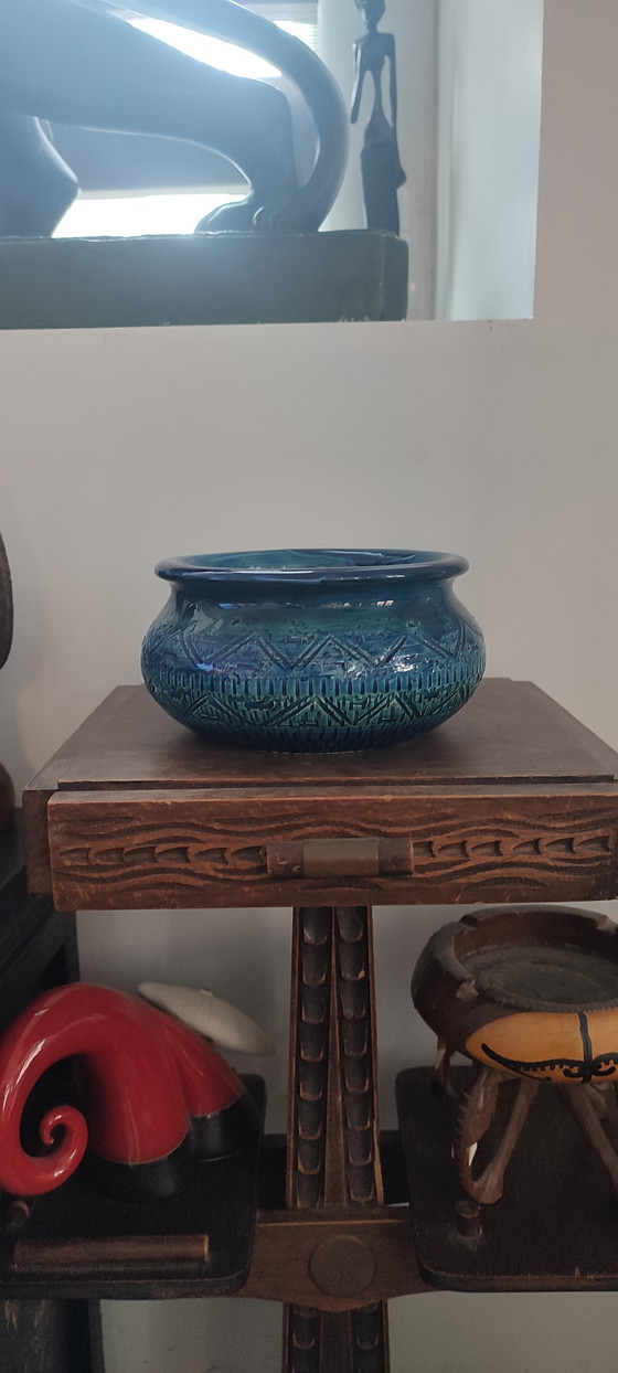 Image 1 of Cache-pot céramique Rimini Blu , Aldo Londi , Bitossi