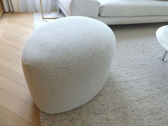 Image 1 of Set aus 2 Poufs des Modells „Caillou“, Design CARAVANE, aus strukturierter Baumwolle und Leinen