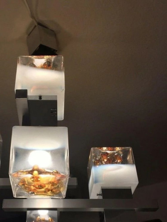 Lampadario vintage – Mazzega, Vetro, Metallo (photo 5 of 7)
