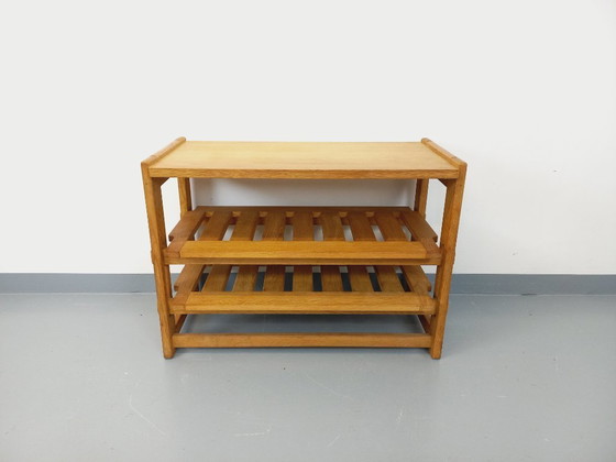 Image 1 of Guillerme et Chambron vintage solid oak open storage unit from the 60s