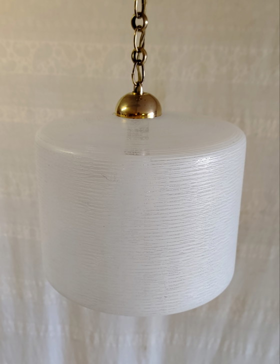 Suspension Vintage en Laiton et Verre - Mid. XXeme – Glass (photo 6 of 8)
