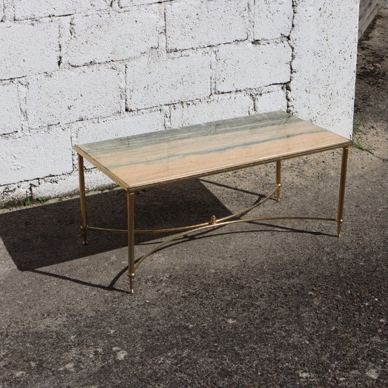 Image 1 of French Vintage Marble Coffee Table - Maison Jansen Lounge Table-Hollywood Regency Style-70s