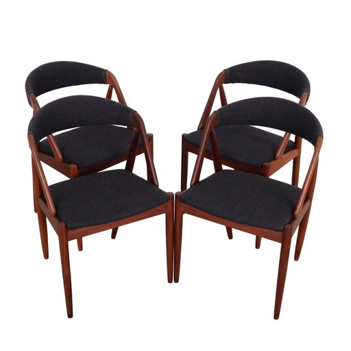 Set di quattro sedie in teak, design danese, anni '70, designer: Kai Kristiansen