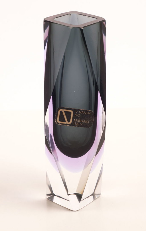 Facettierte Murano Vase V. Nason & C - 60er Jahre